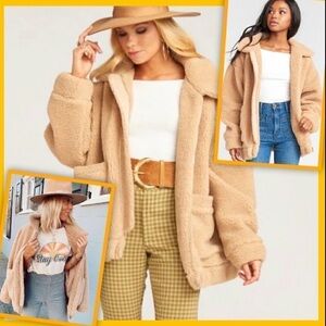 SHOW ME YOUR MUMU CORDELIA BUTTERSCOTCH  TEDDY JACKET M